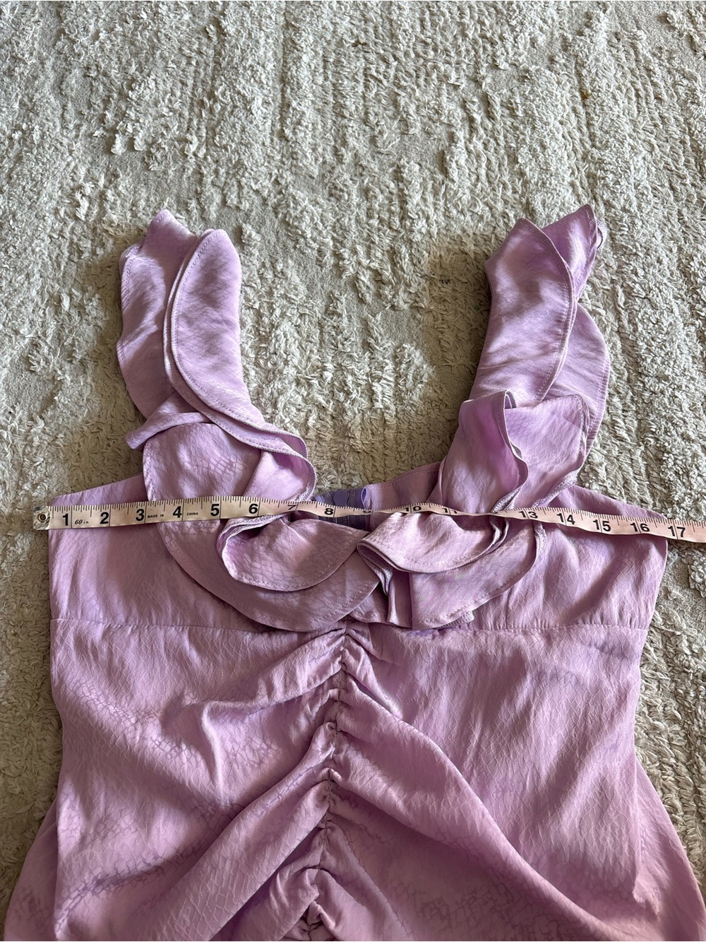 KOCH Lilac Python Ruffle Cinch Crop Top M - Picture 7 of 8